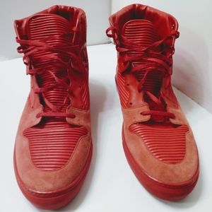 Balenciaga Pleated High-Top Sneakers Red US14